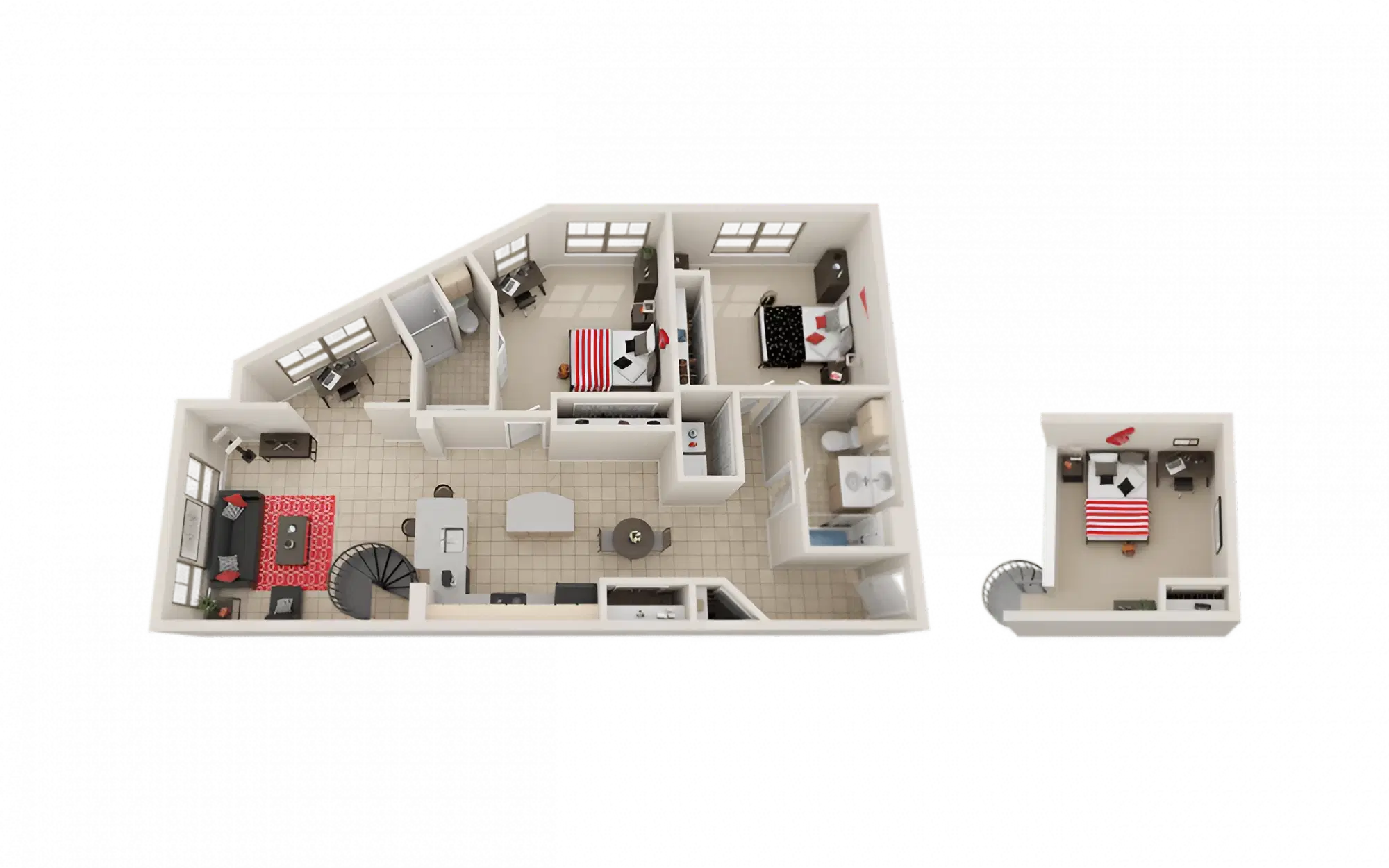 The Villas On Guadalupe, Austin – Private Room - B8 Study Loft (3 Bed - 2 Bath)