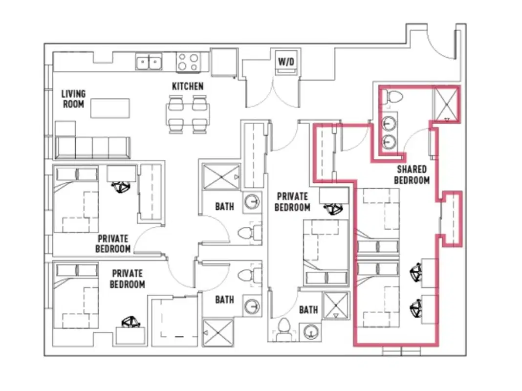 The James, Madison – Room in 4 Bed - 4 Bath