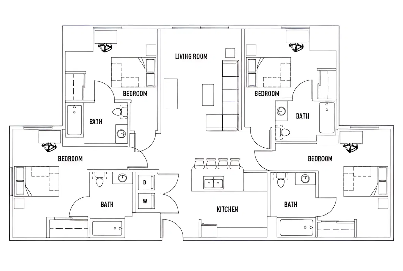 U Club Binghamton, Vestal – Room in 4 Bed - 4 Bath A