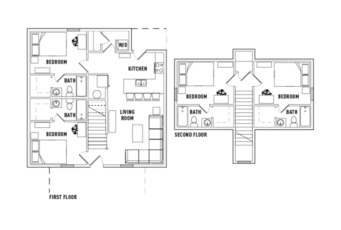 The Cottages Of Durham, Durham – Room in 4 Bed - 4 Bath Cottage