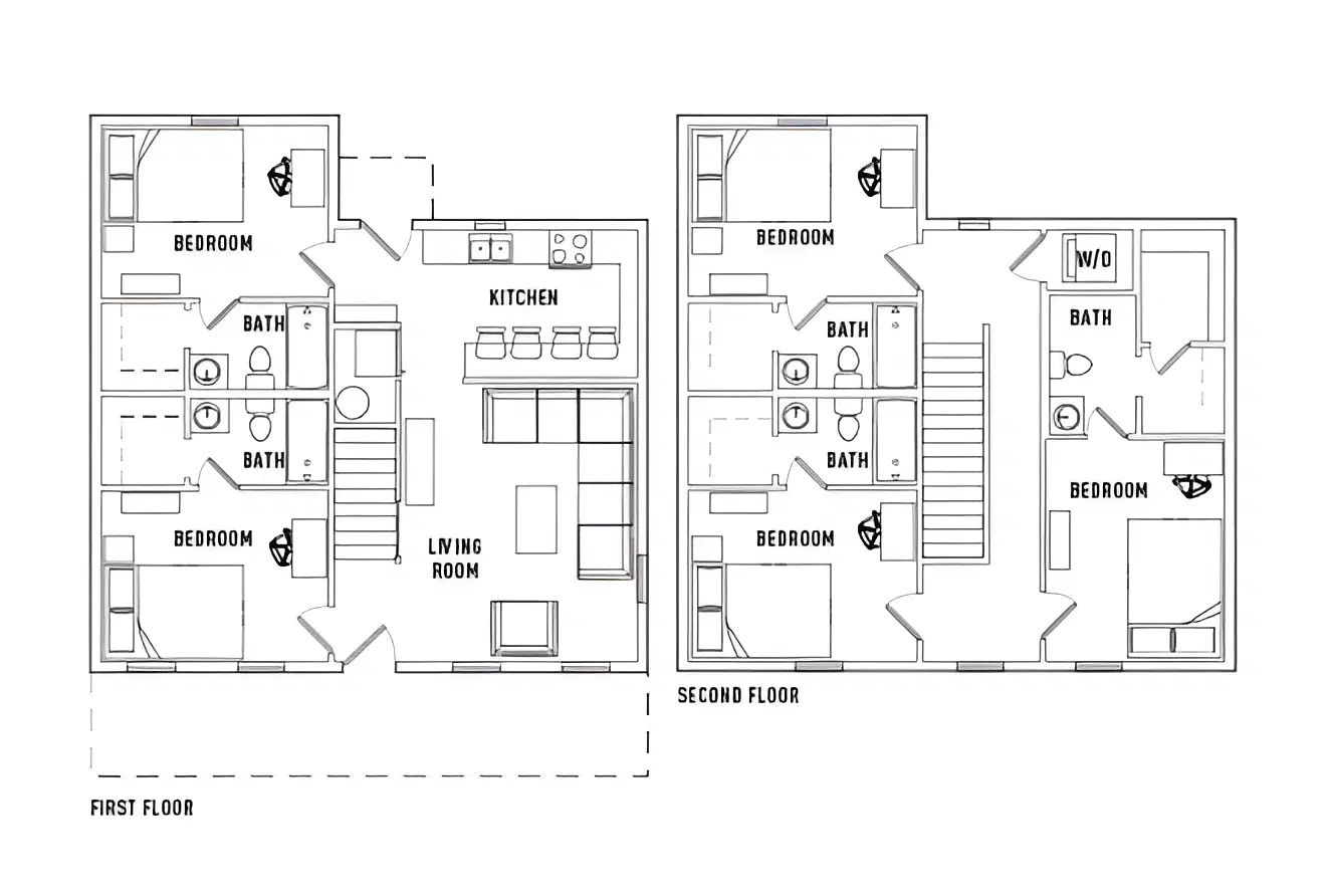 The Cottages Of Durham, Durham – Room in 5 Bed - 5 Bath Cottage A