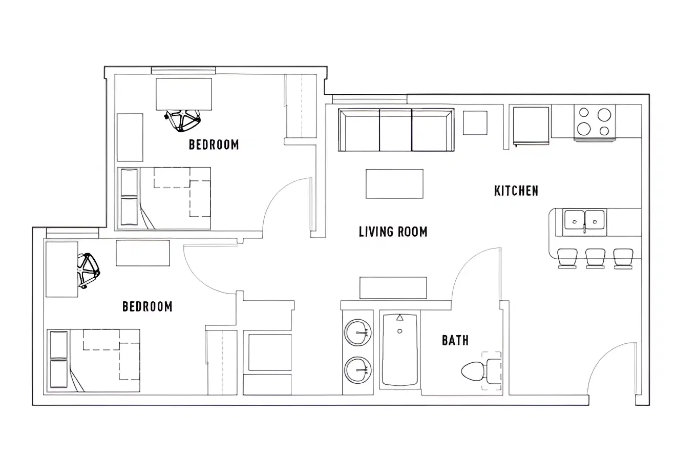 Park Point, Syracuse – Room in 2 Bed - 1 Bath A