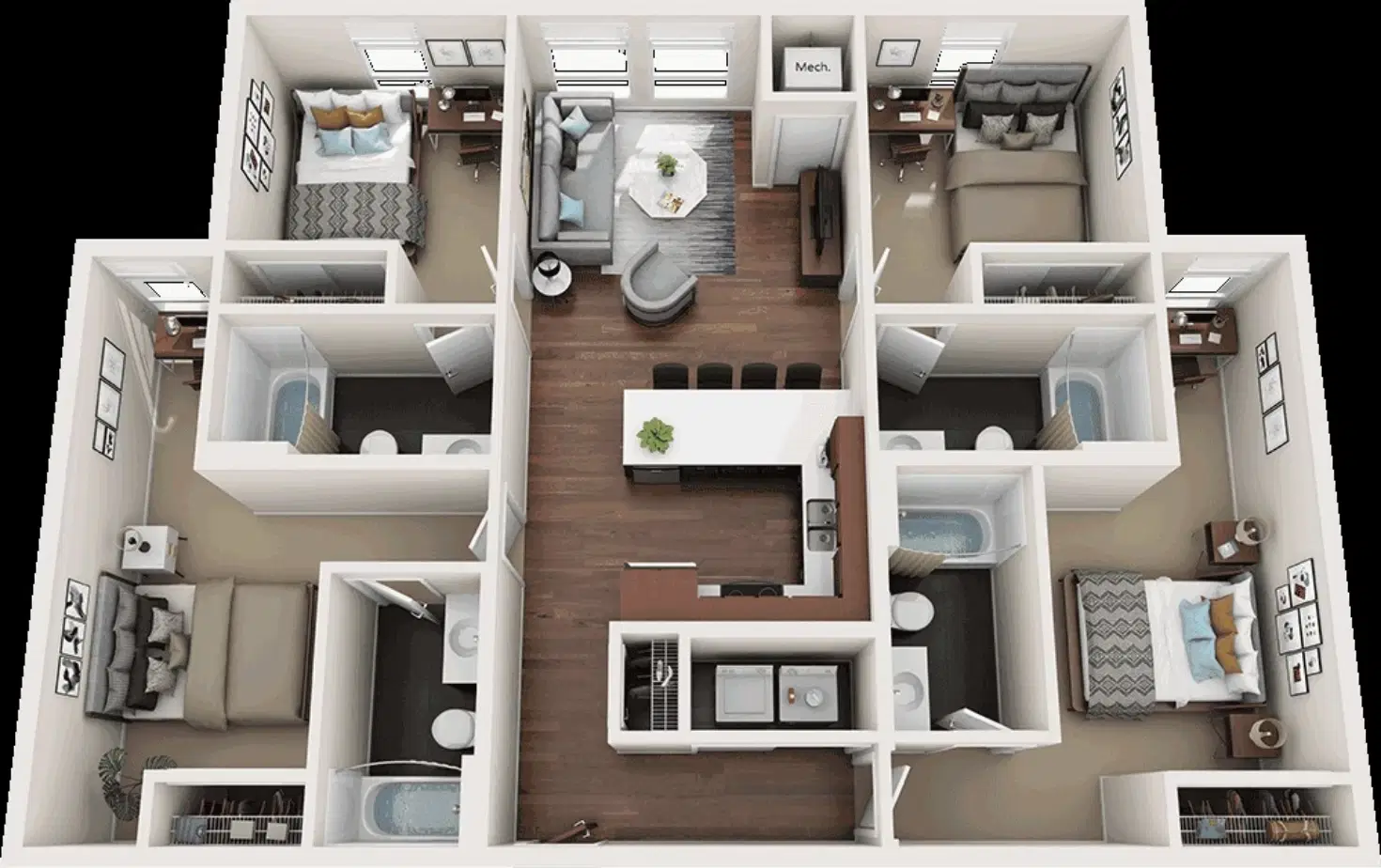 WaHu, Minneapolis – 4 Bedroom 4 Bathroom