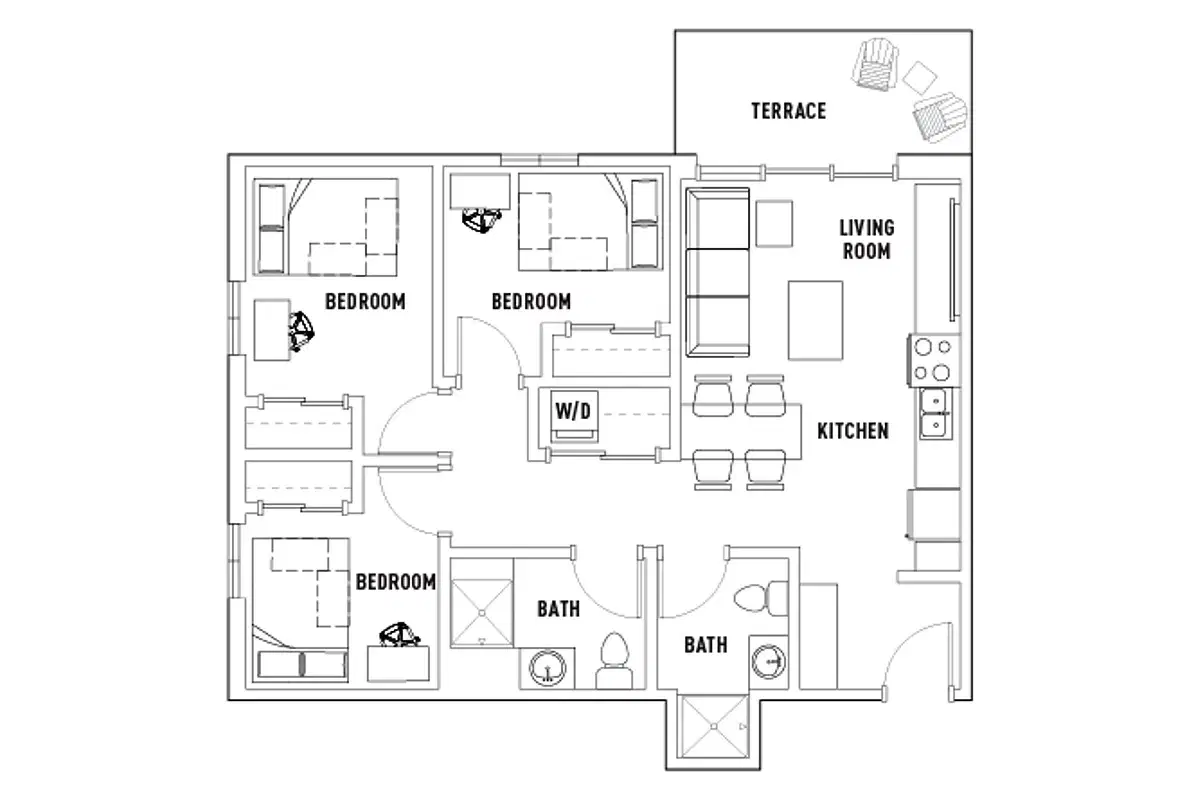 Campus Edge On Pierce, West Lafayette – Room in 3 Bed - 2 Bath