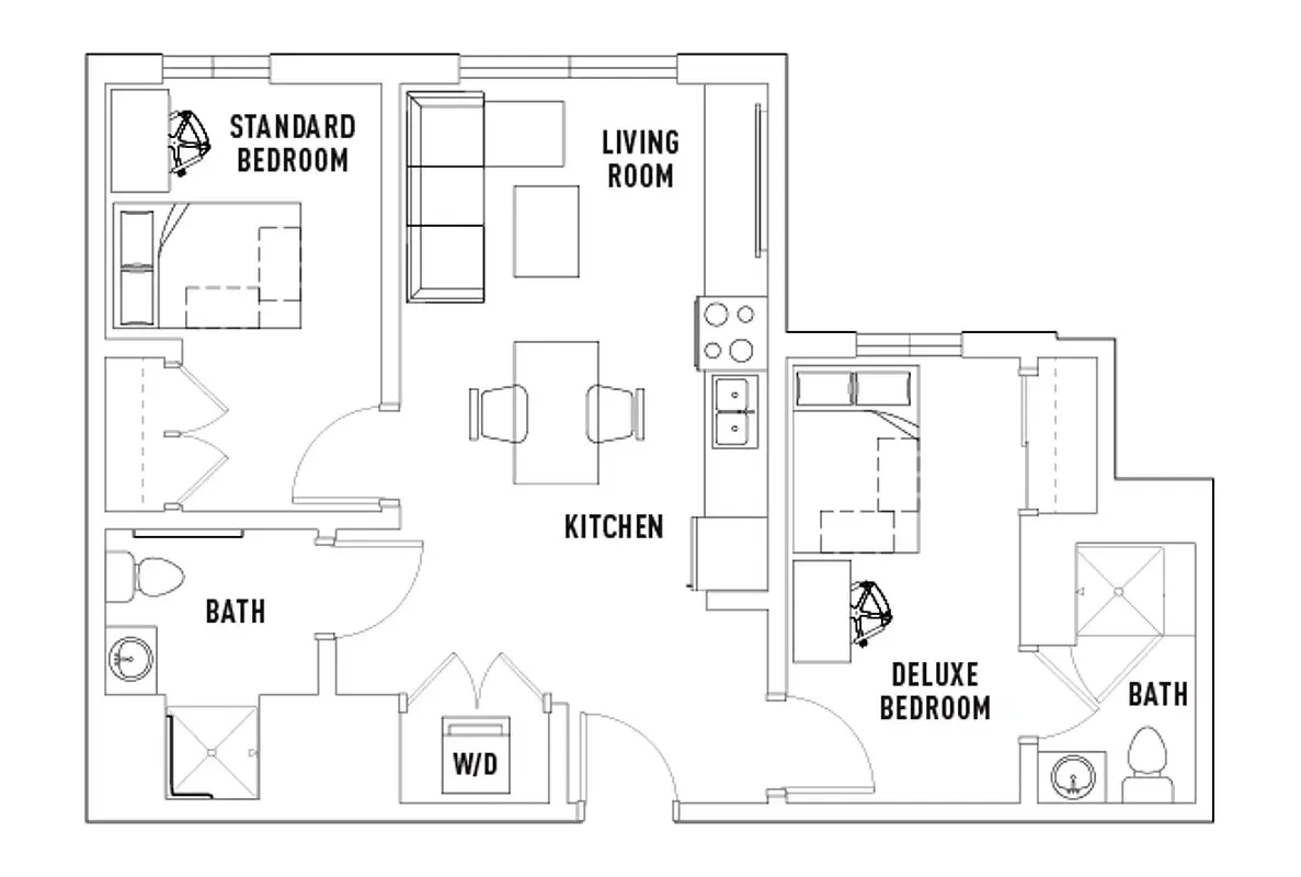 Campus Edge On Pierce, West Lafayette – Room in 2 Bed - 2 Bath D
