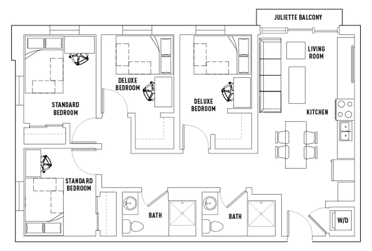 Campus Edge On Pierce, West Lafayette – Room in 4 Bed - 2 Bath