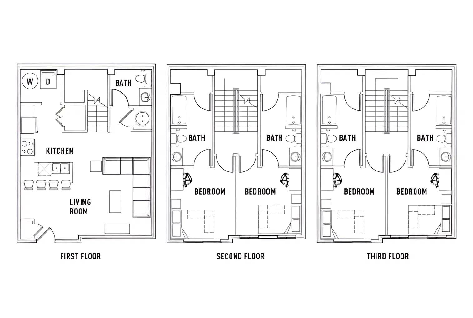 U Club Binghamton, Vestal – Room in 4 Bed - 4.5 Bath Brownstone