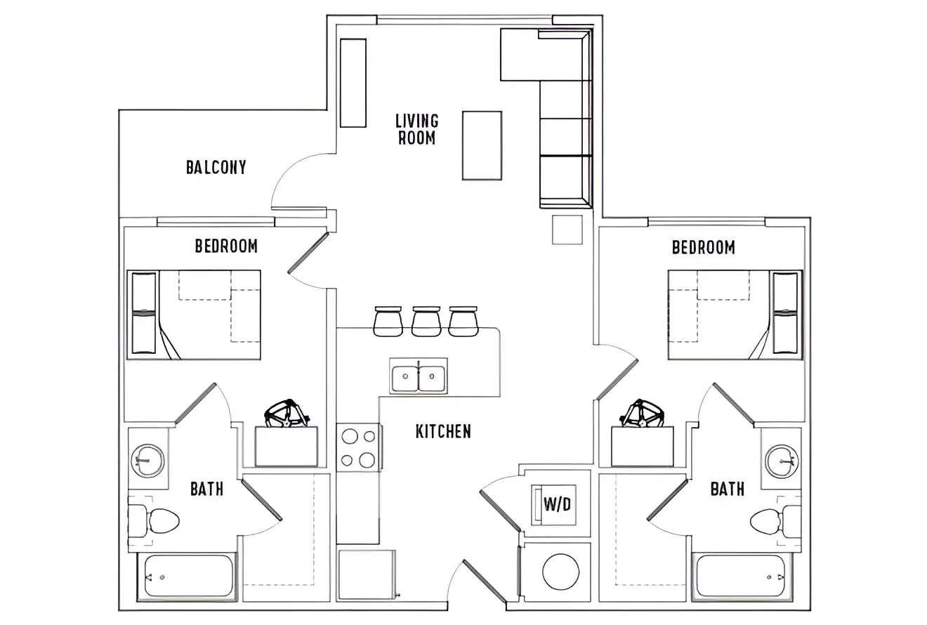 Callaway House Apartments, Norman – Room in 2 Bed - 2 Bath B