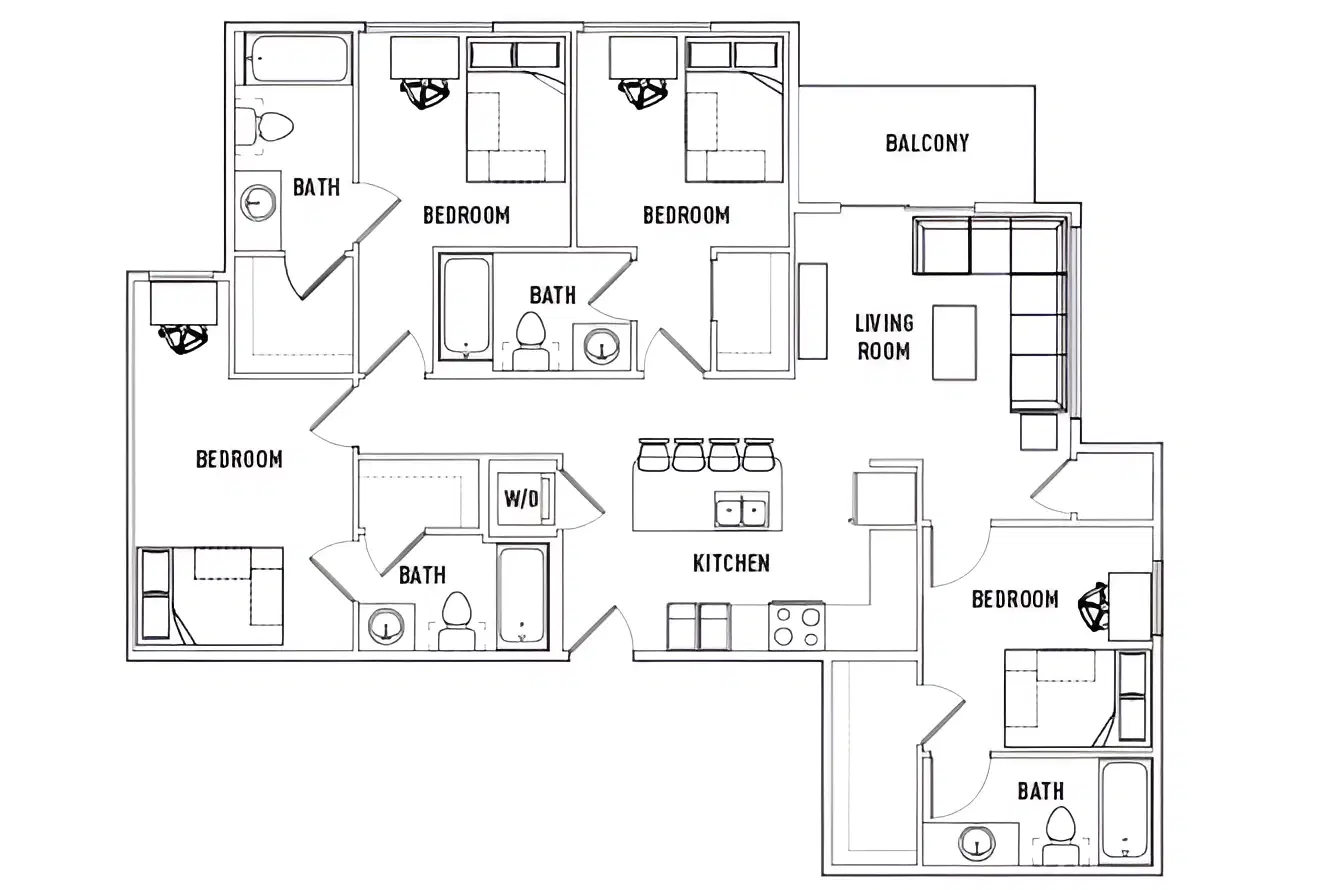 Callaway House Apartments, Norman – Room in 4 Bed - 4 Bath C