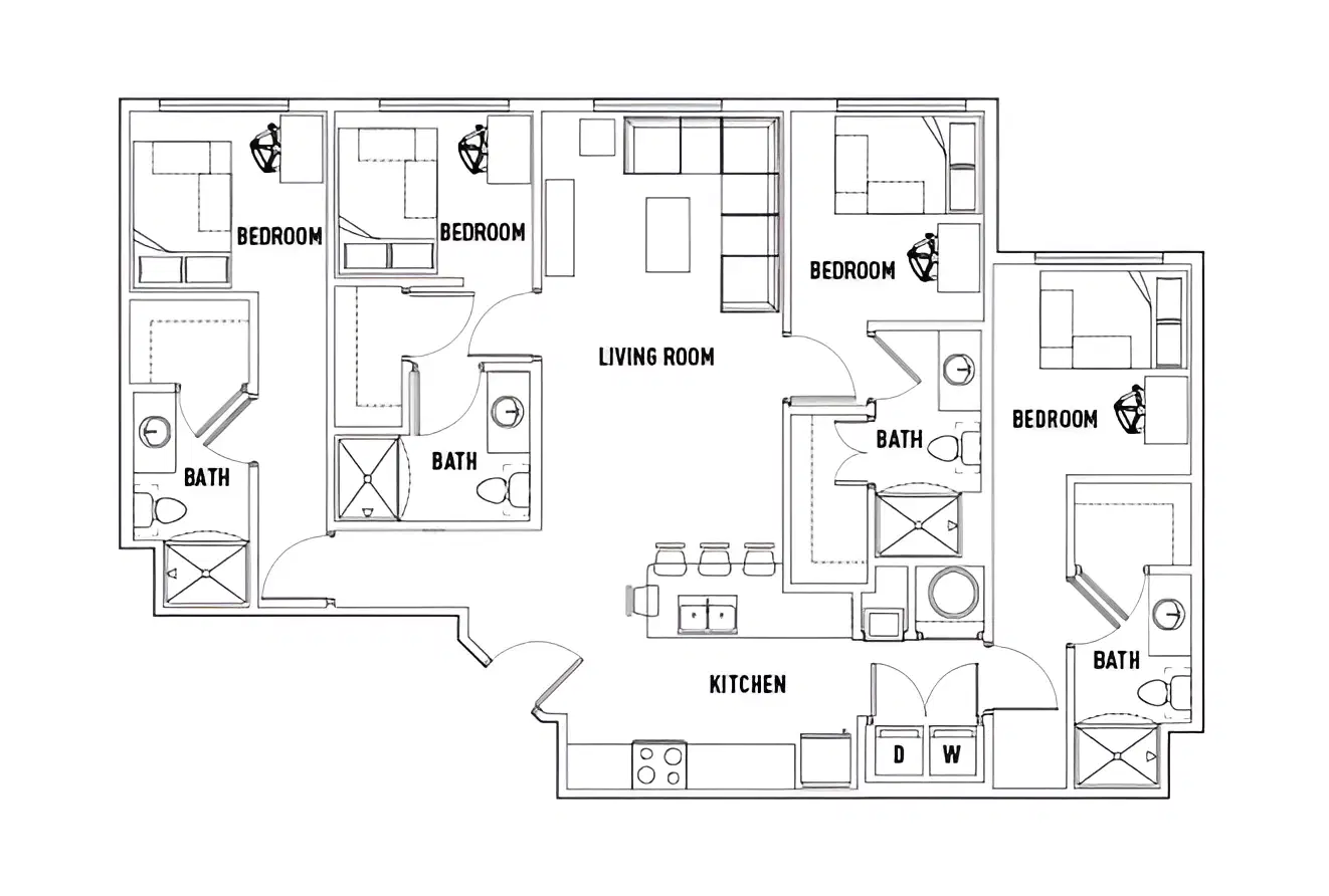 U Centre On College, Clemson – Room in 4 Bed - 4 Bath C