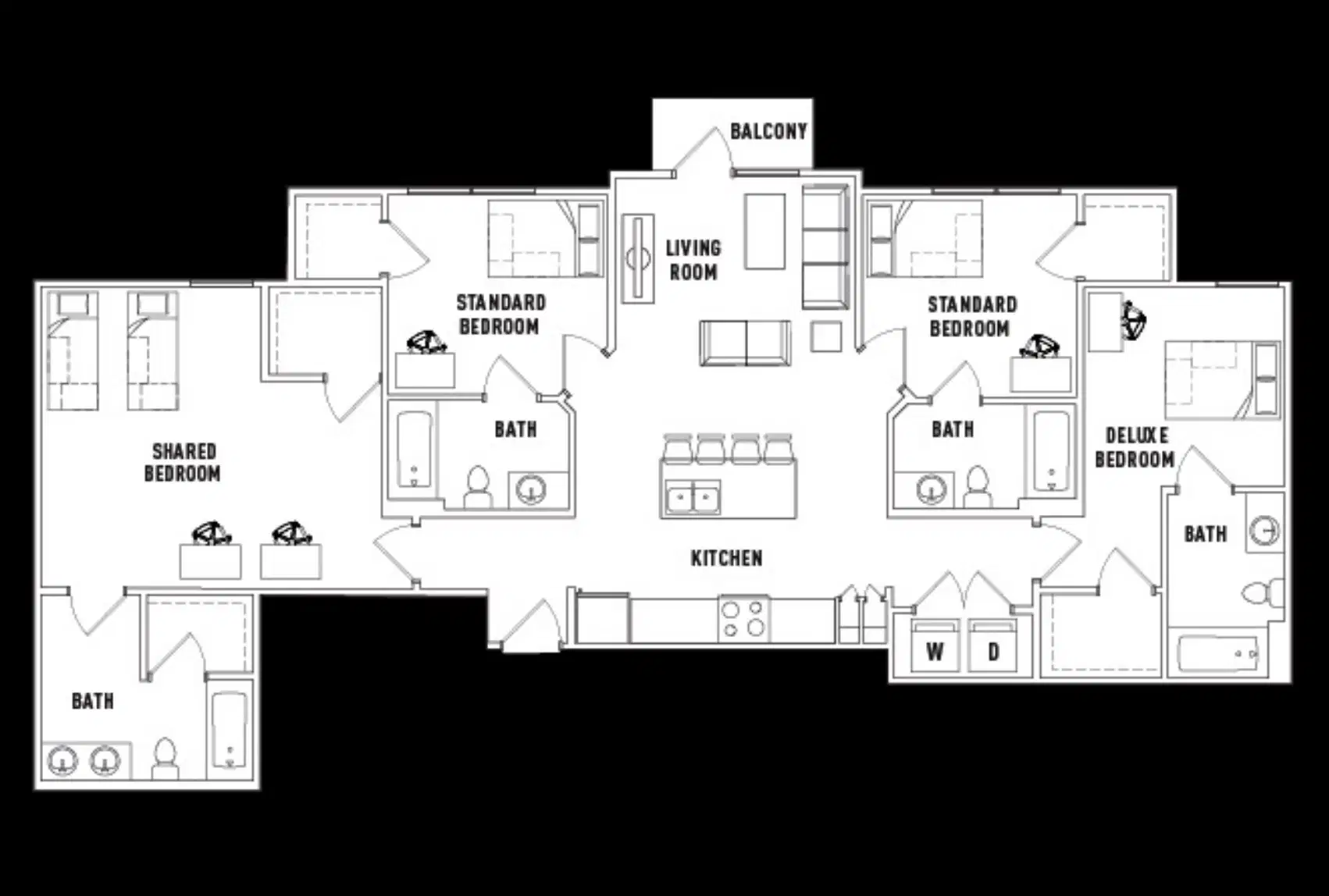 The Arlie, Arlington – Room in 4 Bed - 4 Bath C Top Floor