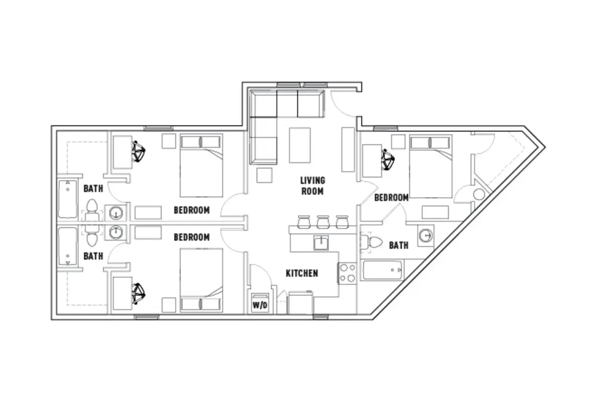 The Lodges, East Lansing – Room in 3 Bed - 3 Bath B
