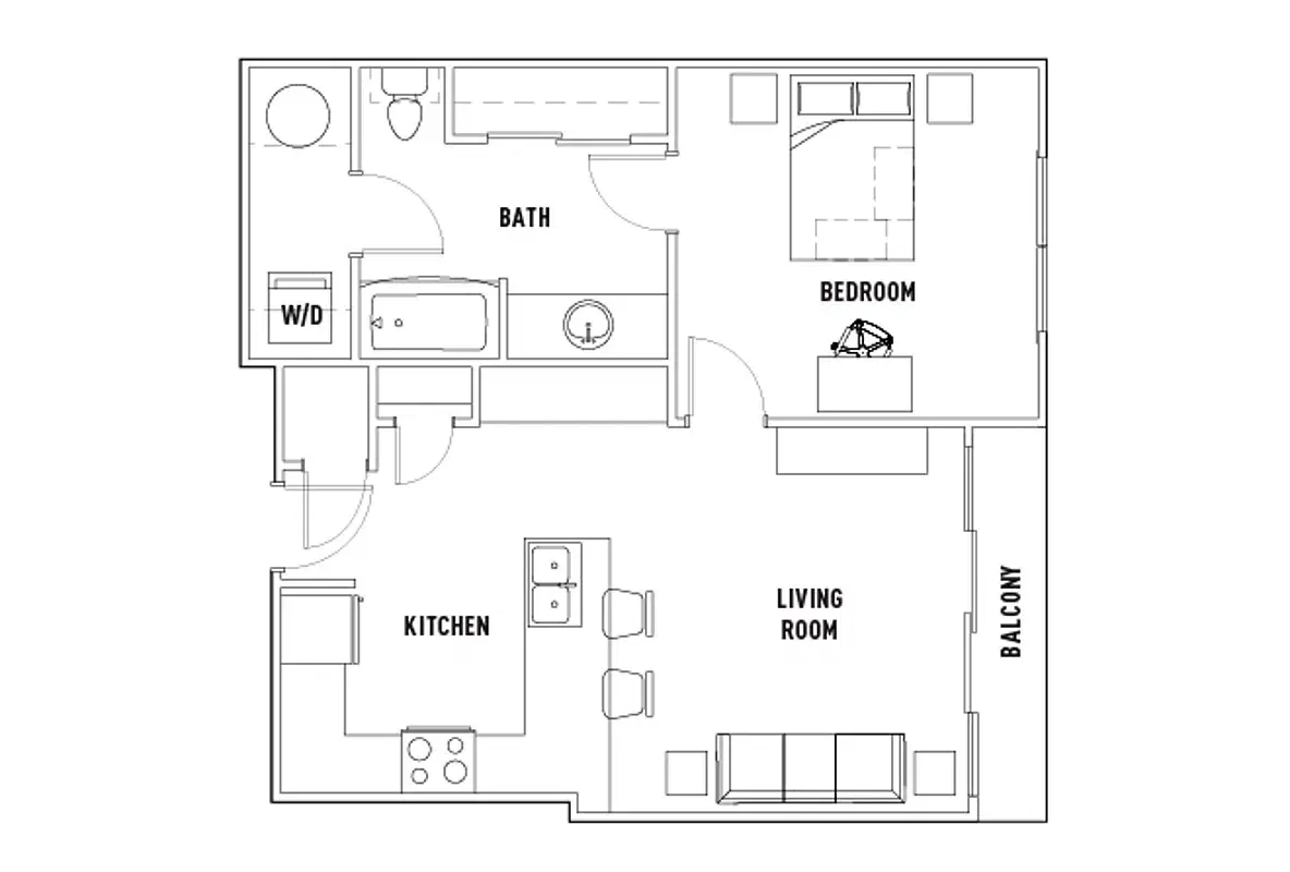 Crest At Pearl, Austin – 1 Bed - 1 Bath B