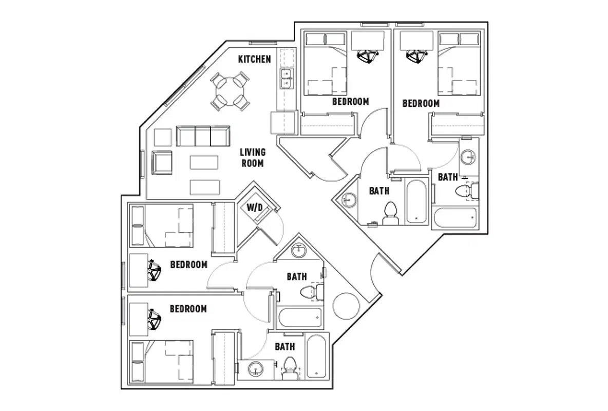 The Callaway House, Austin – Room in 4 Bed - 4 Bath Suite Single - Corner Unit