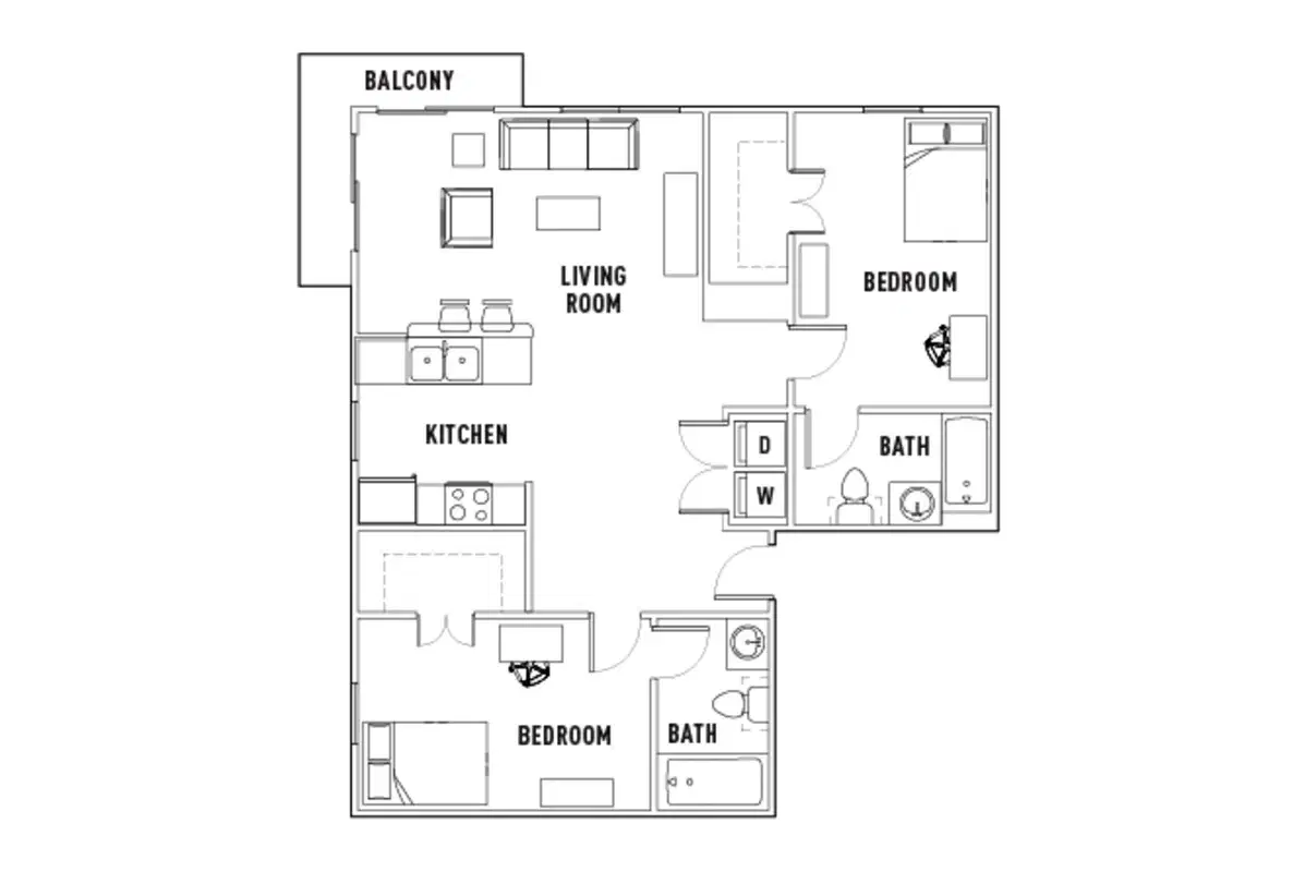 26 West, Austin – Room in 2 Bed - 2 Bath Corner A
