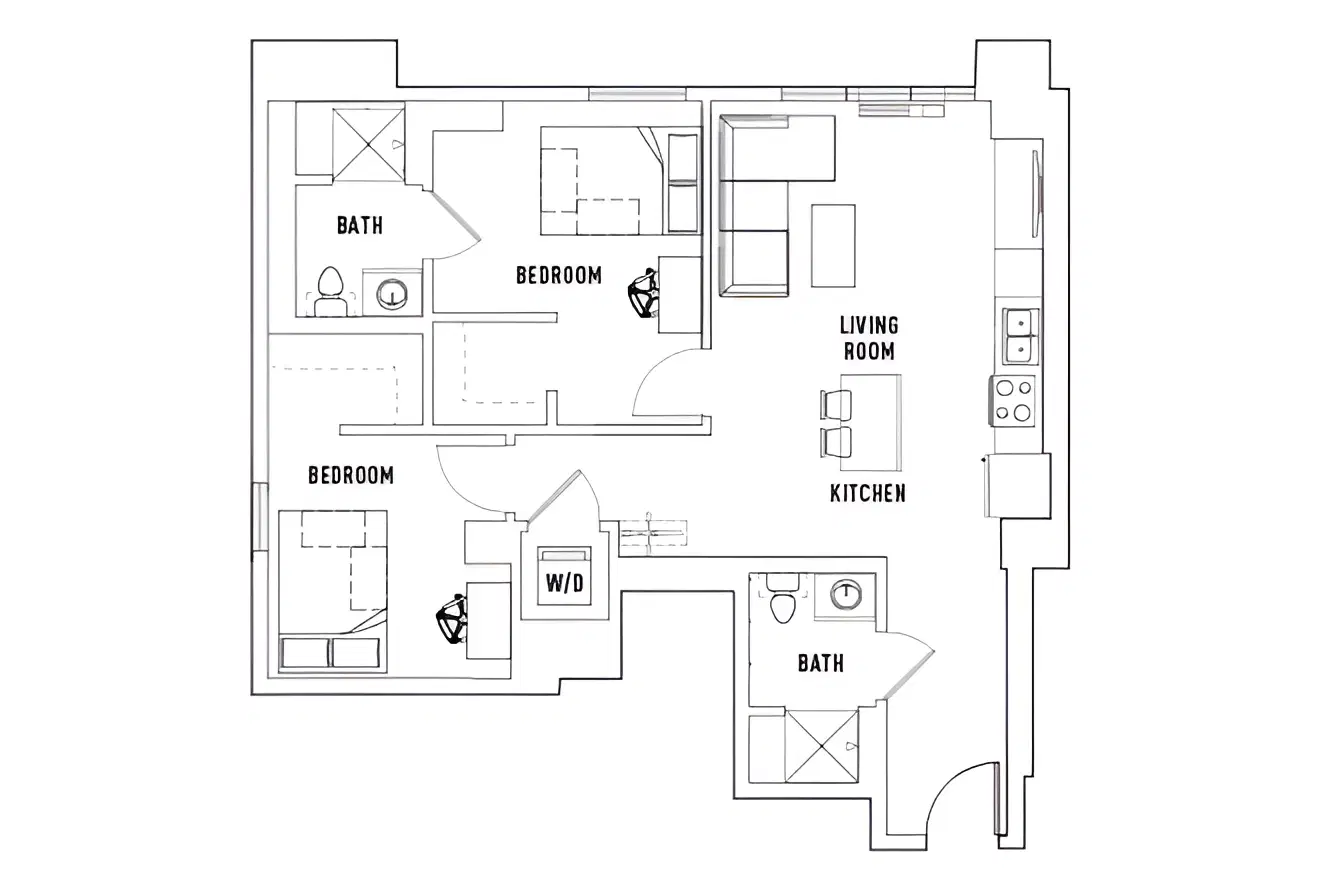 The 515, Eugene – Room in 2 Bed - 2 Bath D