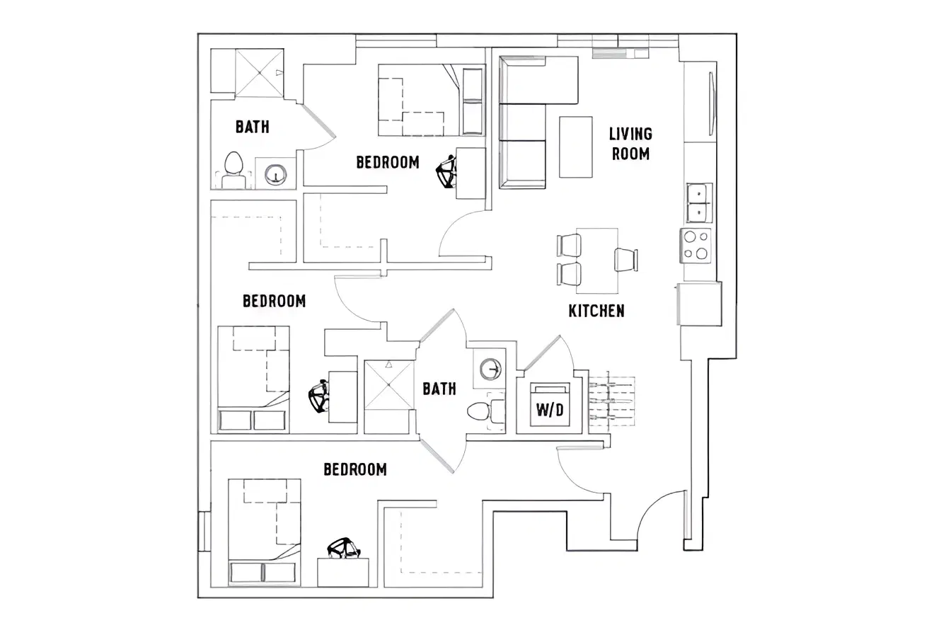 The 515, Eugene – Room in 3 Bed - 2 Bath B