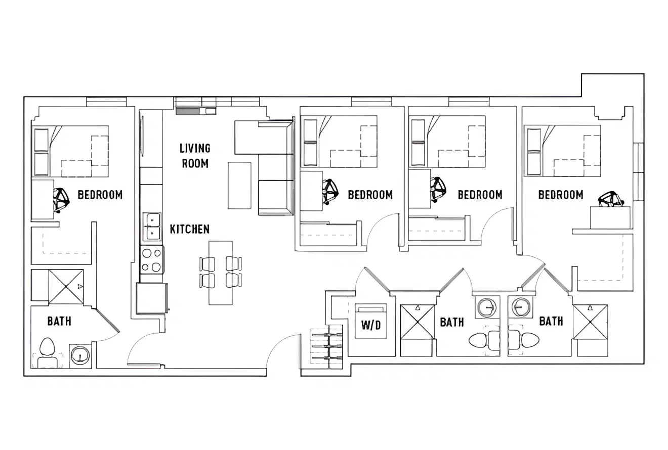 The 515, Eugene – Room in 4 Bed - 3 Bath C