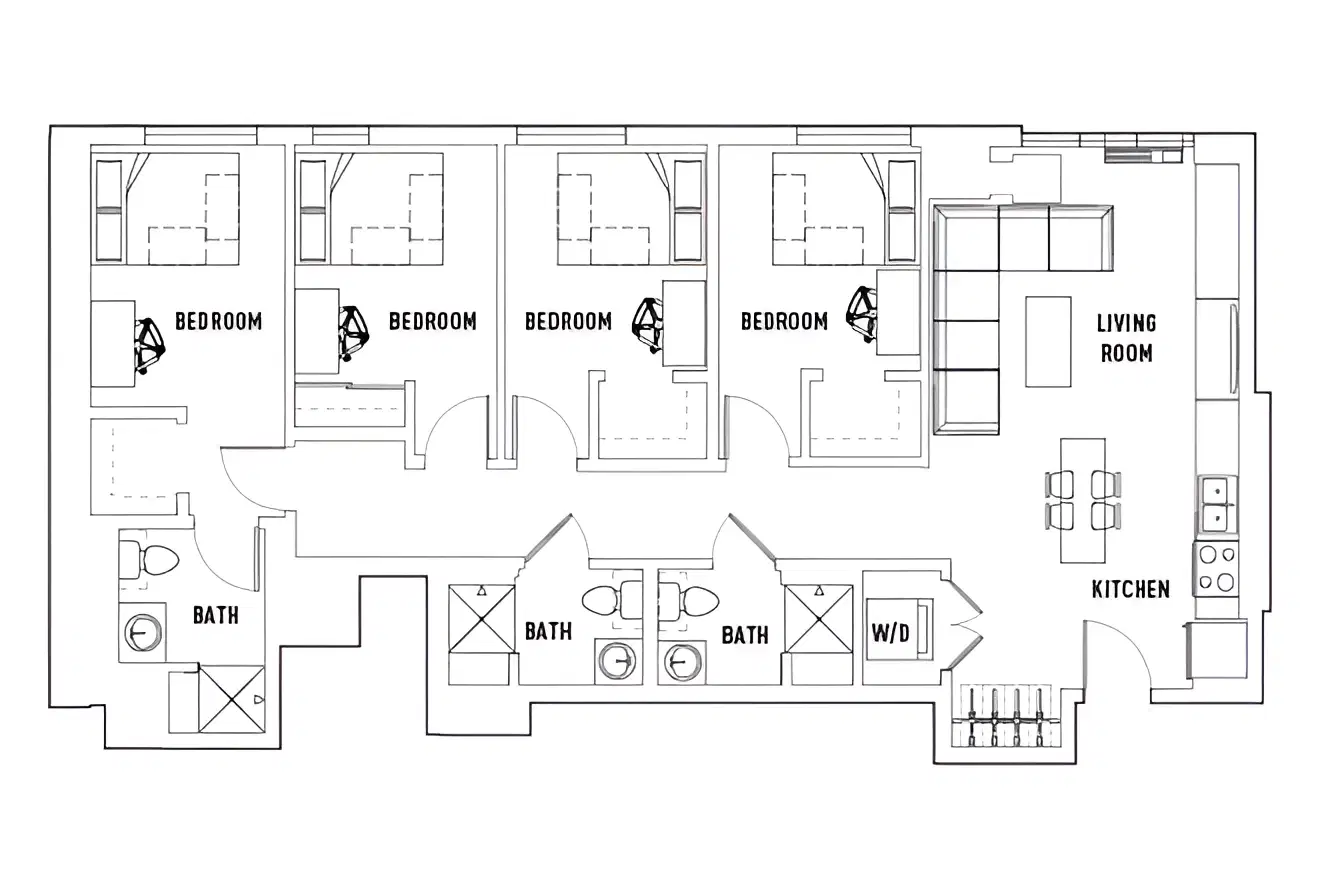 The 515, Eugene – Room in 4 Bed - 3 Bath D