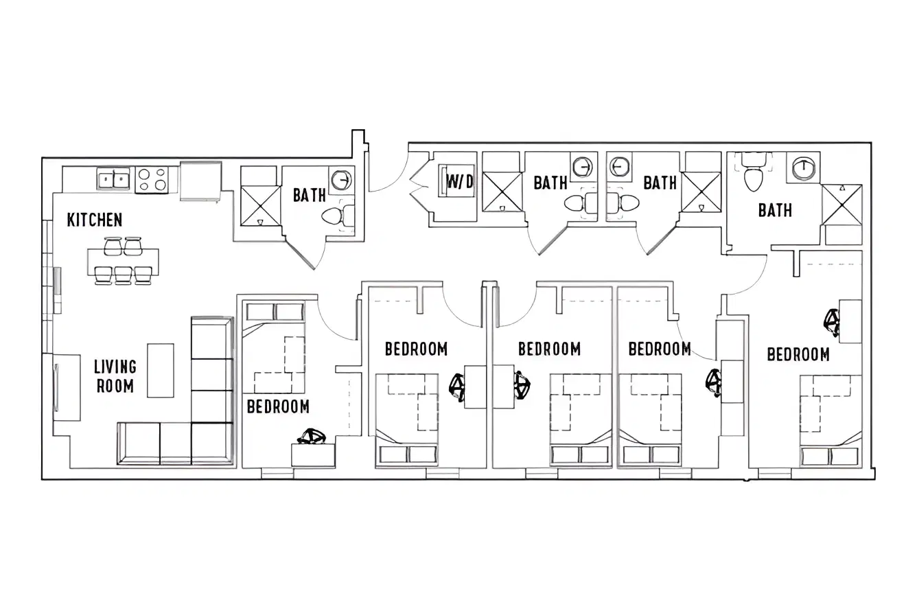 The 515, Eugene – Room in 5 Bed - 4 Bath D