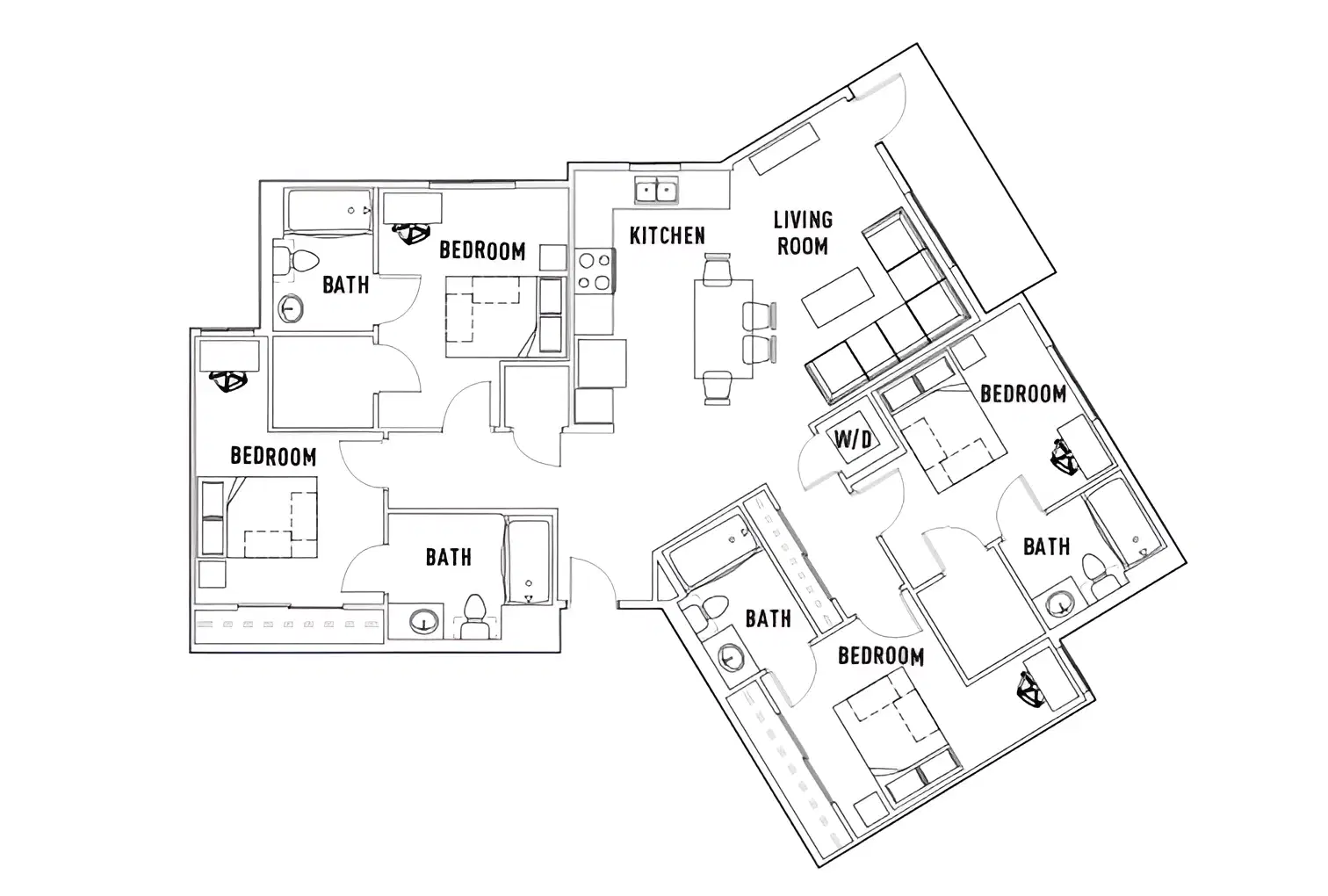 Currie Hall, Los Angeles – Room in Phase 1: 4 Bed - 4 Bath C
