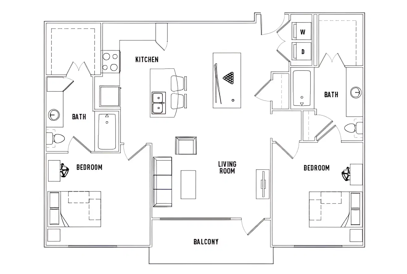 25 Twenty, Lubbock – Room in 2 Bed - 2 Bath B Stadium View