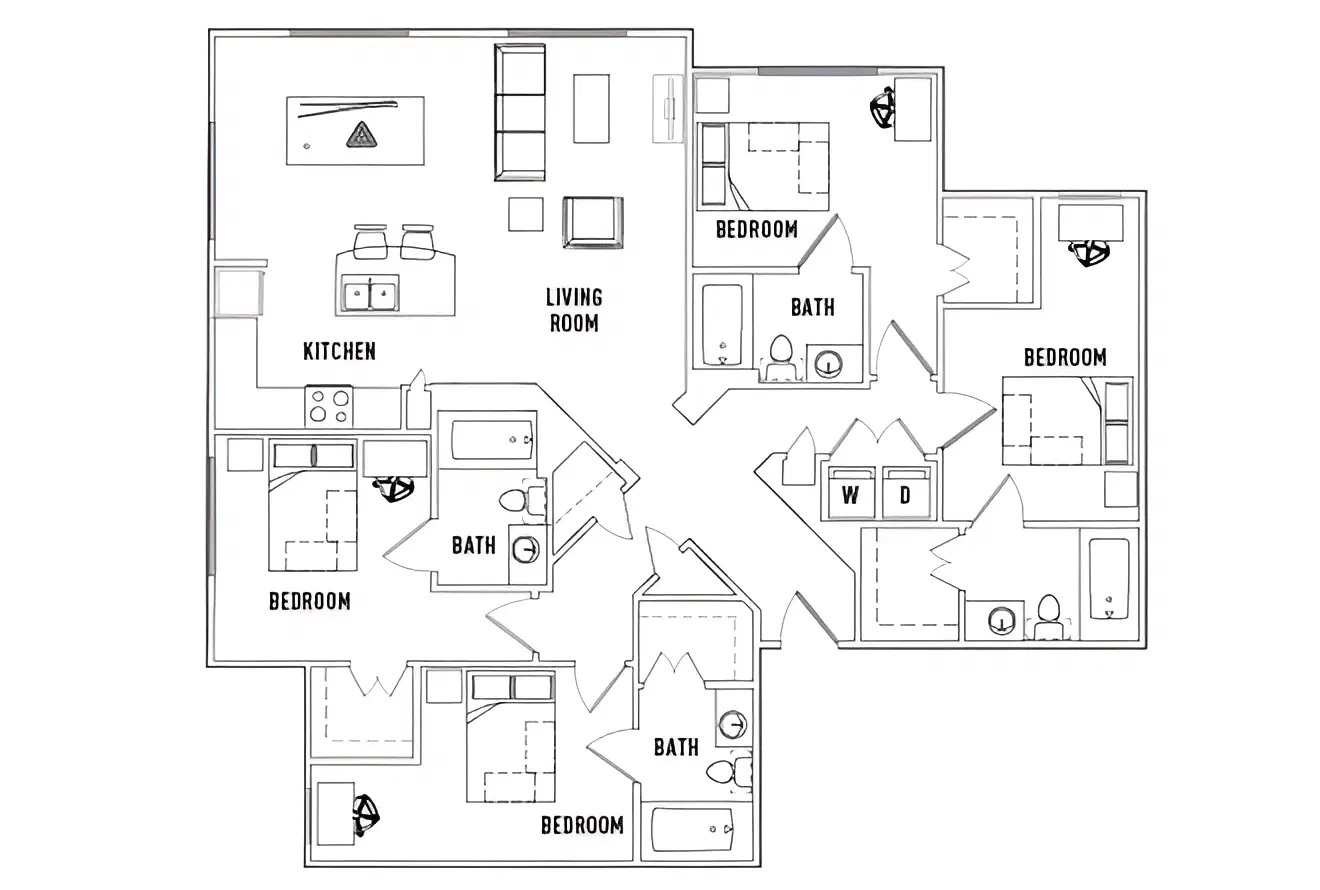 25 Twenty, Lubbock – Room in 4 Bed - 4 Bath C