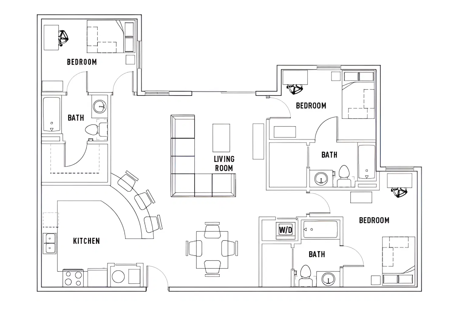 Parliament, Marietta – Room in 3 Bed - 3 Bath B