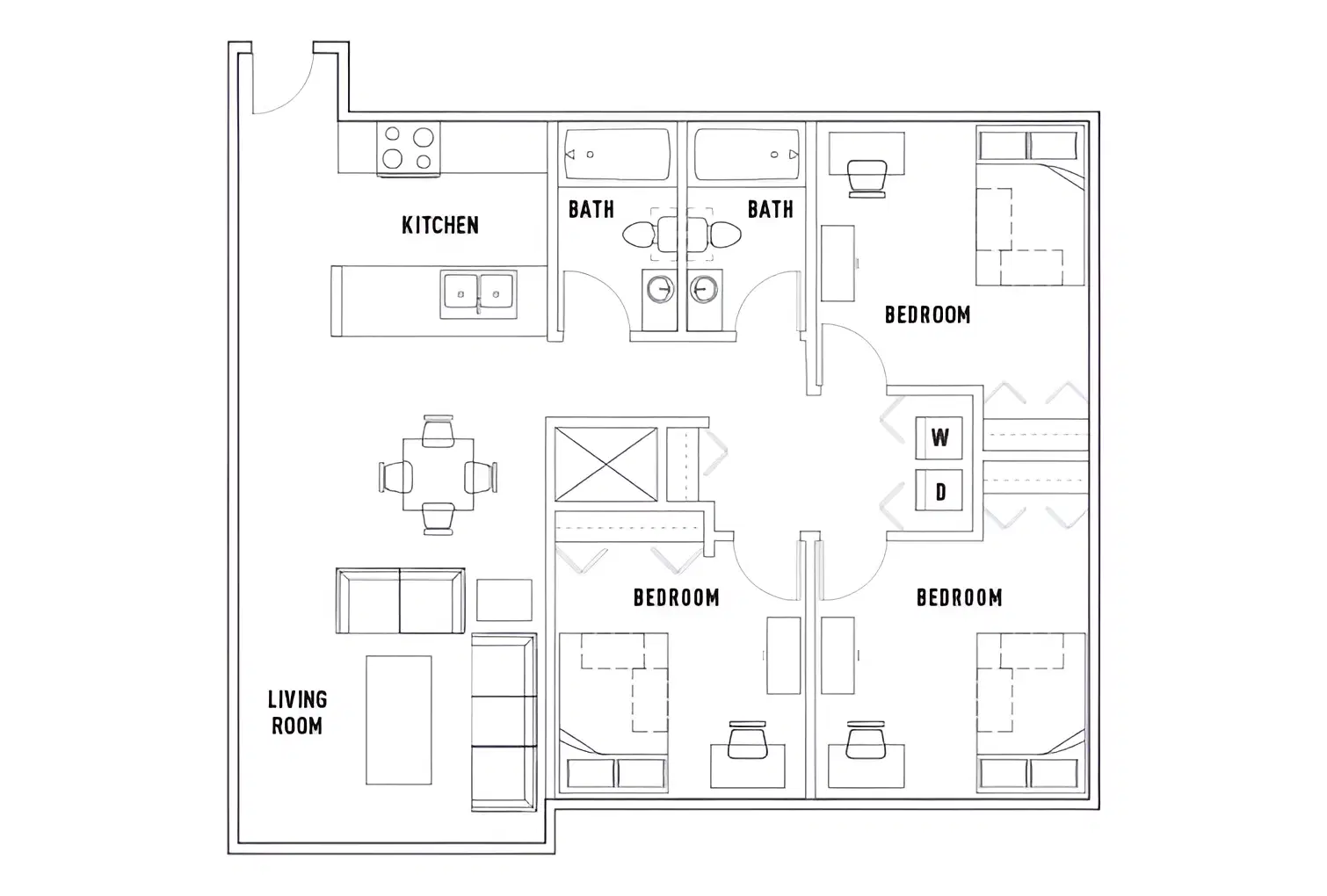 University Village, Tallahassee – Room in Village: 3 Bed - 2 Bath