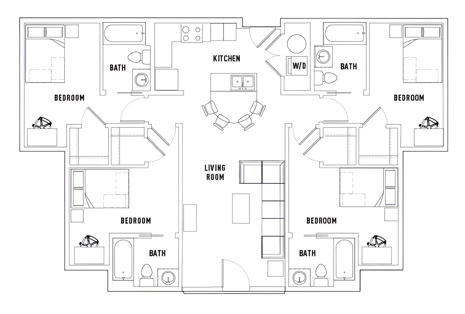Plaza On University, Orlando – Room in 4 Bed - 4 Bath A with Juliette