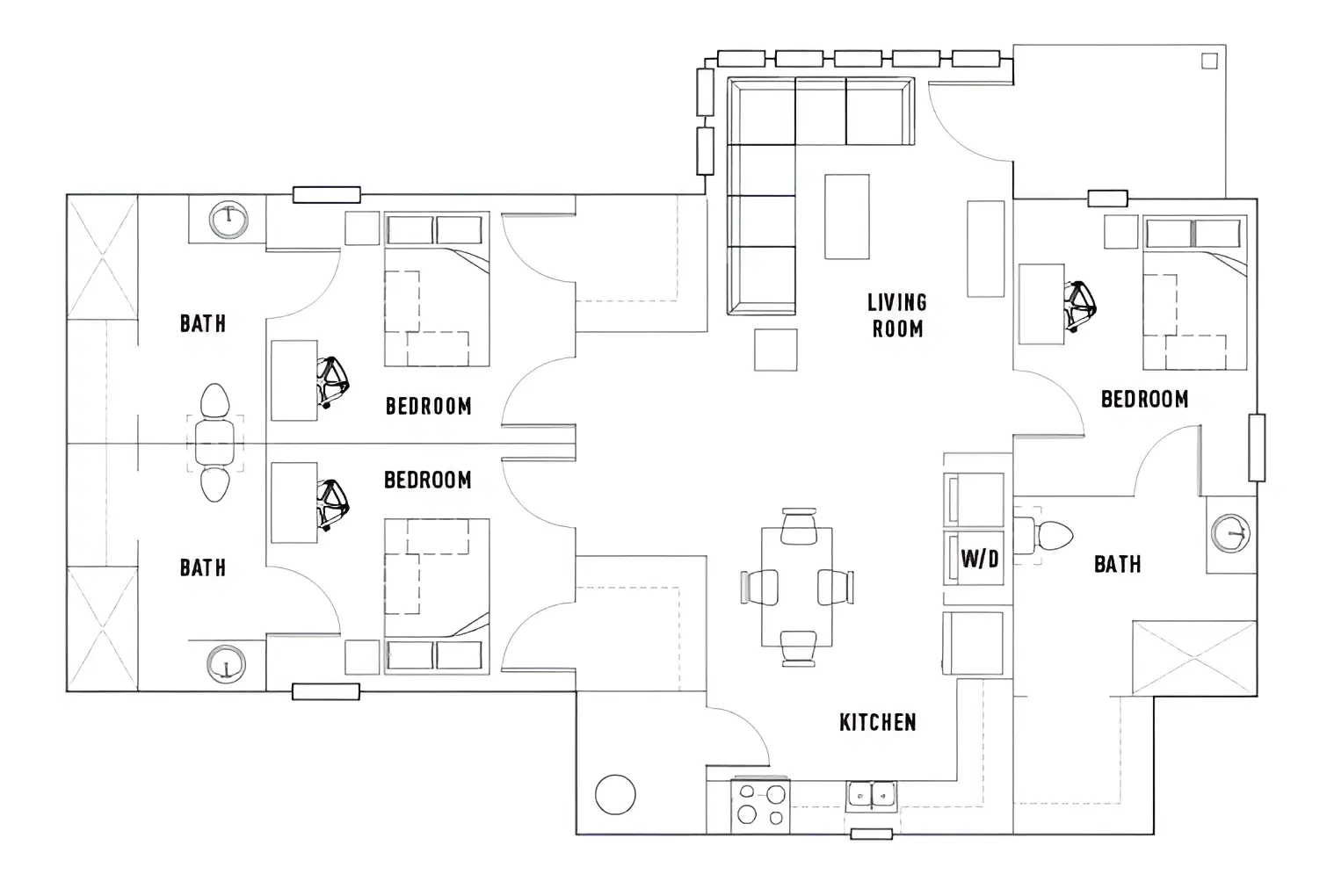 The Cottages Of Durham, Durham – Room in 3 Bed - 3 Bath Cottage C