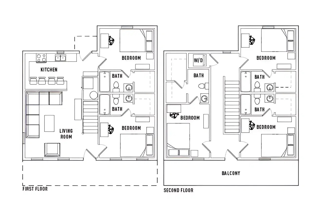 The Cottages Of Durham, Durham – Room in 5 Bed - 5 Bath Duplex B