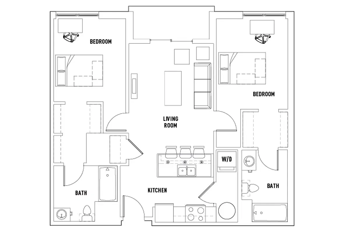 Stadium Centre, Tallahassee – Room in Deck: 2 Bed - 2 Bath B