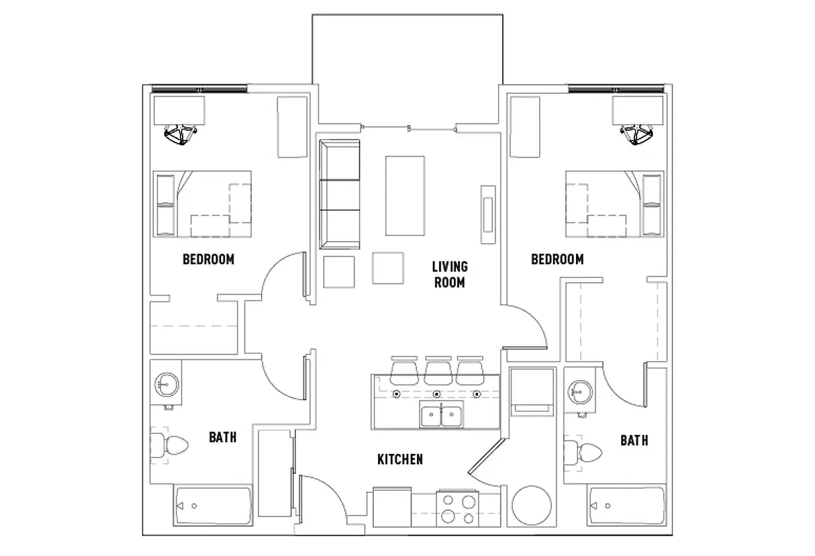 Stadium Centre, Tallahassee – Room in Deck: 2 Bed - 2 Bath A