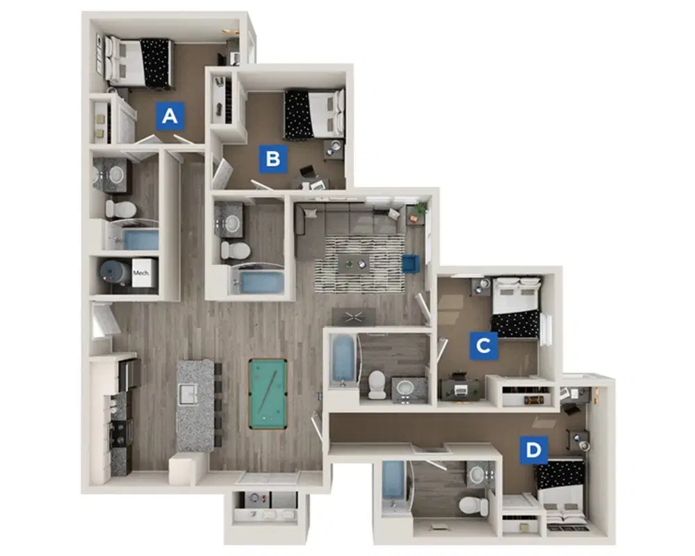 The Station at Buffalo, Buffalo – Dove Room in 4 Bedroom 4 Bathroom