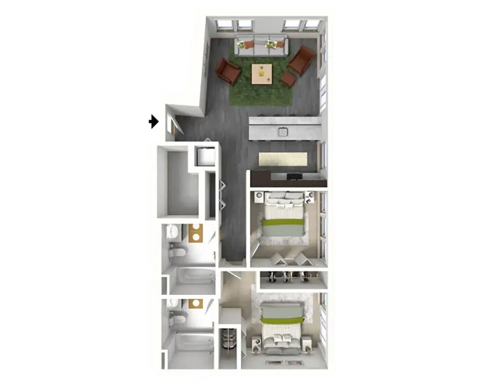 Stonefire Berkeley, Berkeley – Room in 2 Bedroom 2 Bathroom | D1