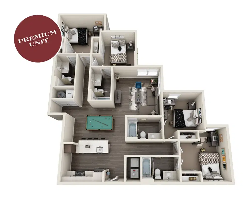 The Standard At Tallahassee, Tallahassee – The Dawson Room in 4 Bedroom 4 Bathroom