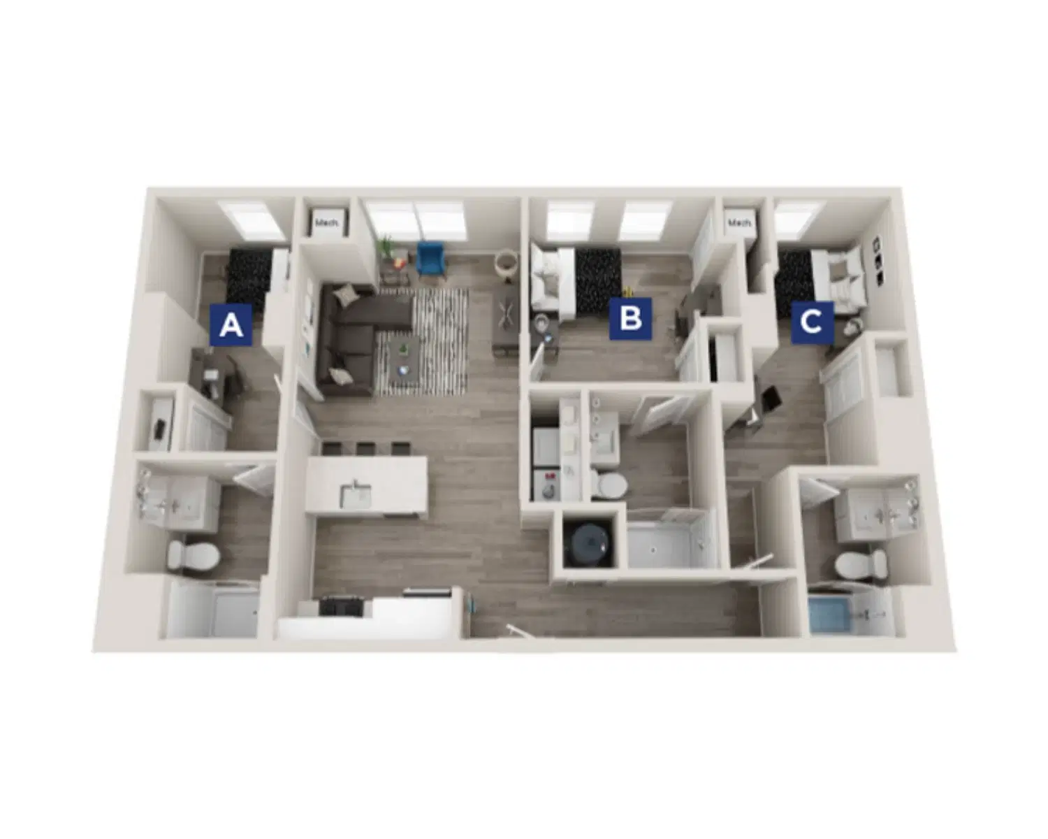 Standard at Philadelphia, Philadelphia – Camden Room in 3 Bedroom 3 Bathroom