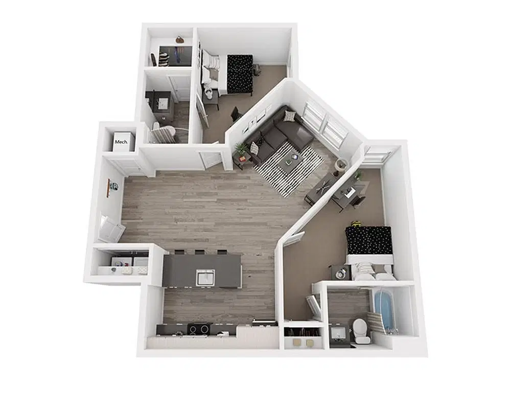 The Metropolitan Gainesville, Gainesville – Room in 2 Bedroom 2 Bathroom | B2