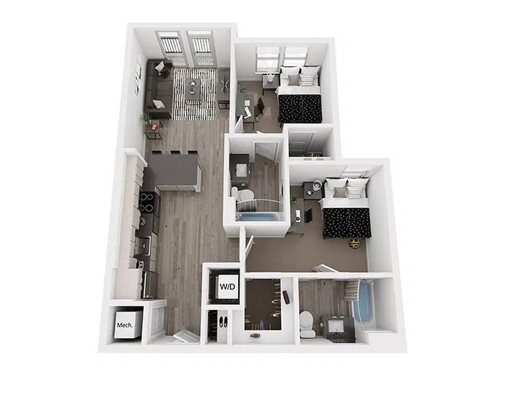 The Metropolitan Gainesville, Gainesville – Room in 2 Bedroom 2 Bathroom | B1