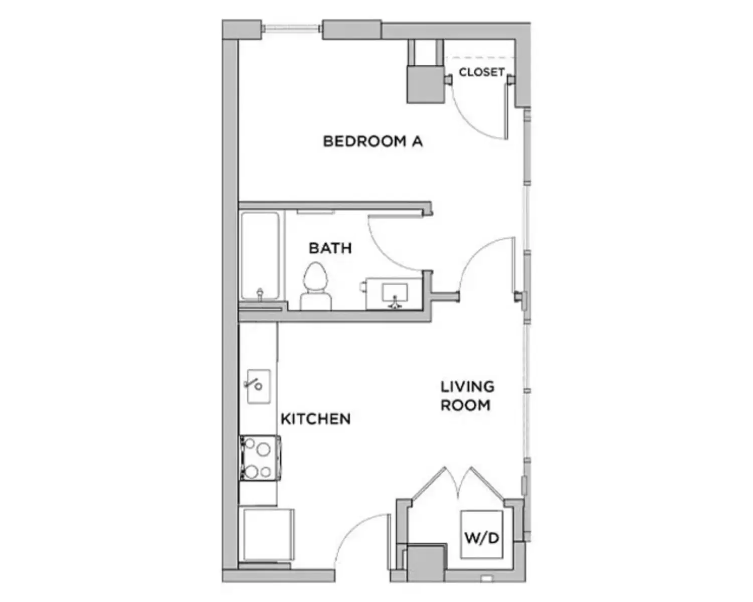 The Standard at Seattle, Seattle – Room in 1 Bedroom 1 Bathroom | A2