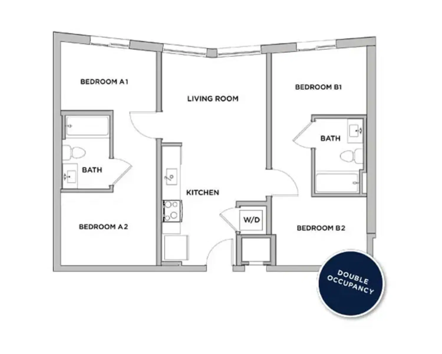 The Standard at Seattle, Seattle – Room in 2 Bedroom 2 Bathroom | B4-M