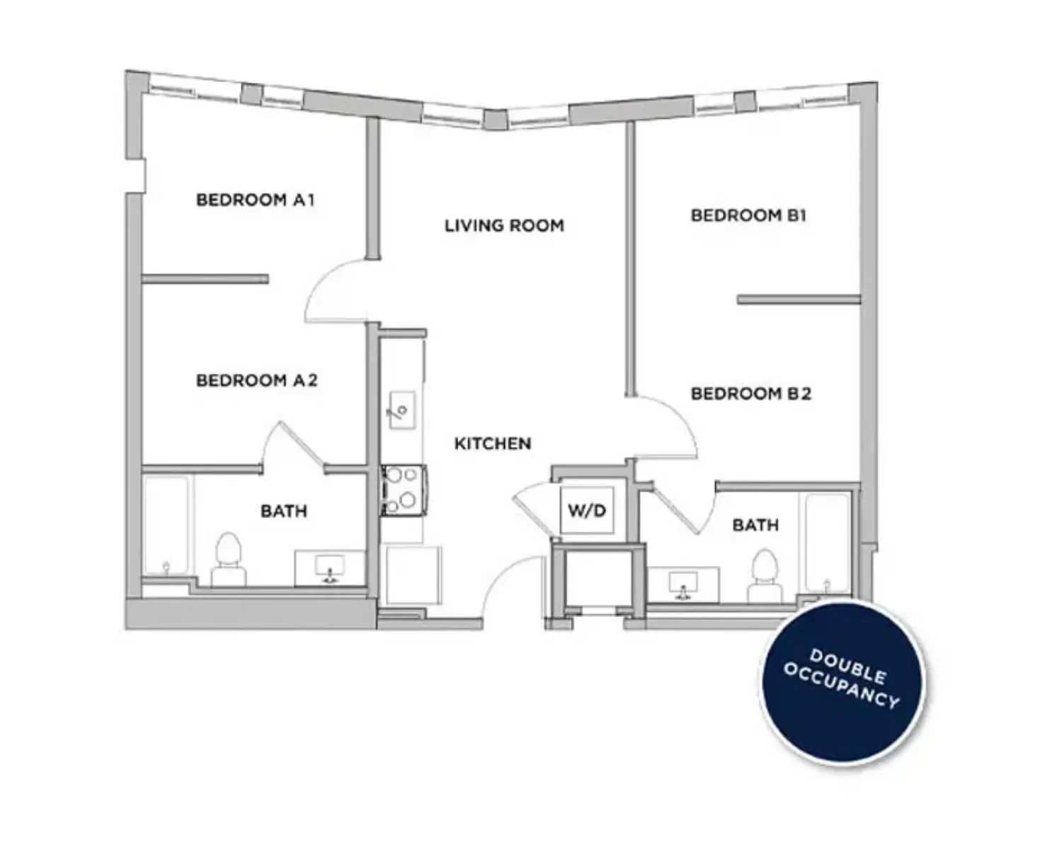 The Standard at Seattle, Seattle – Room in 2 Bedroom 2 Bathroom | B2-M