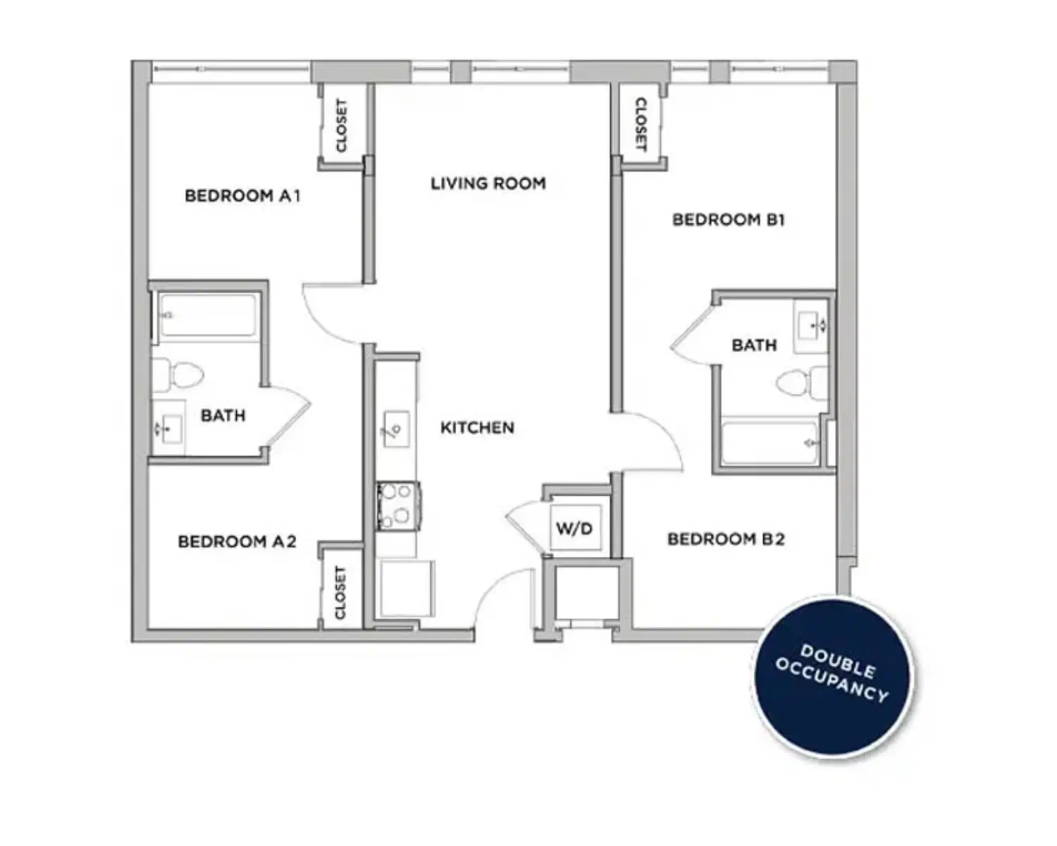 The Standard at Seattle, Seattle – Room in 2 Bedroom 2 Bathroom | B6-M