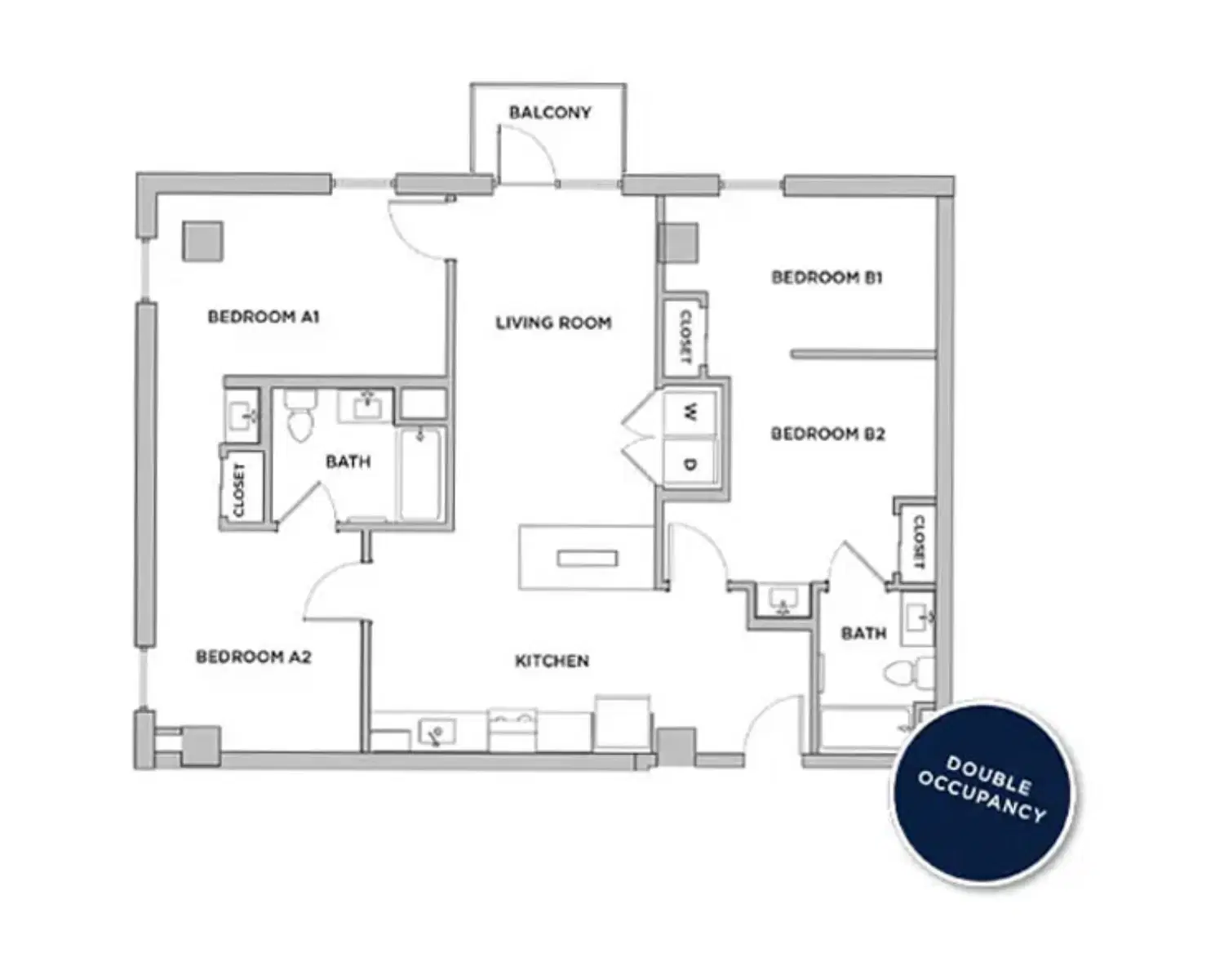 The Standard at Seattle, Seattle – Room in 2 Bedroom 2 Bathroom | B11