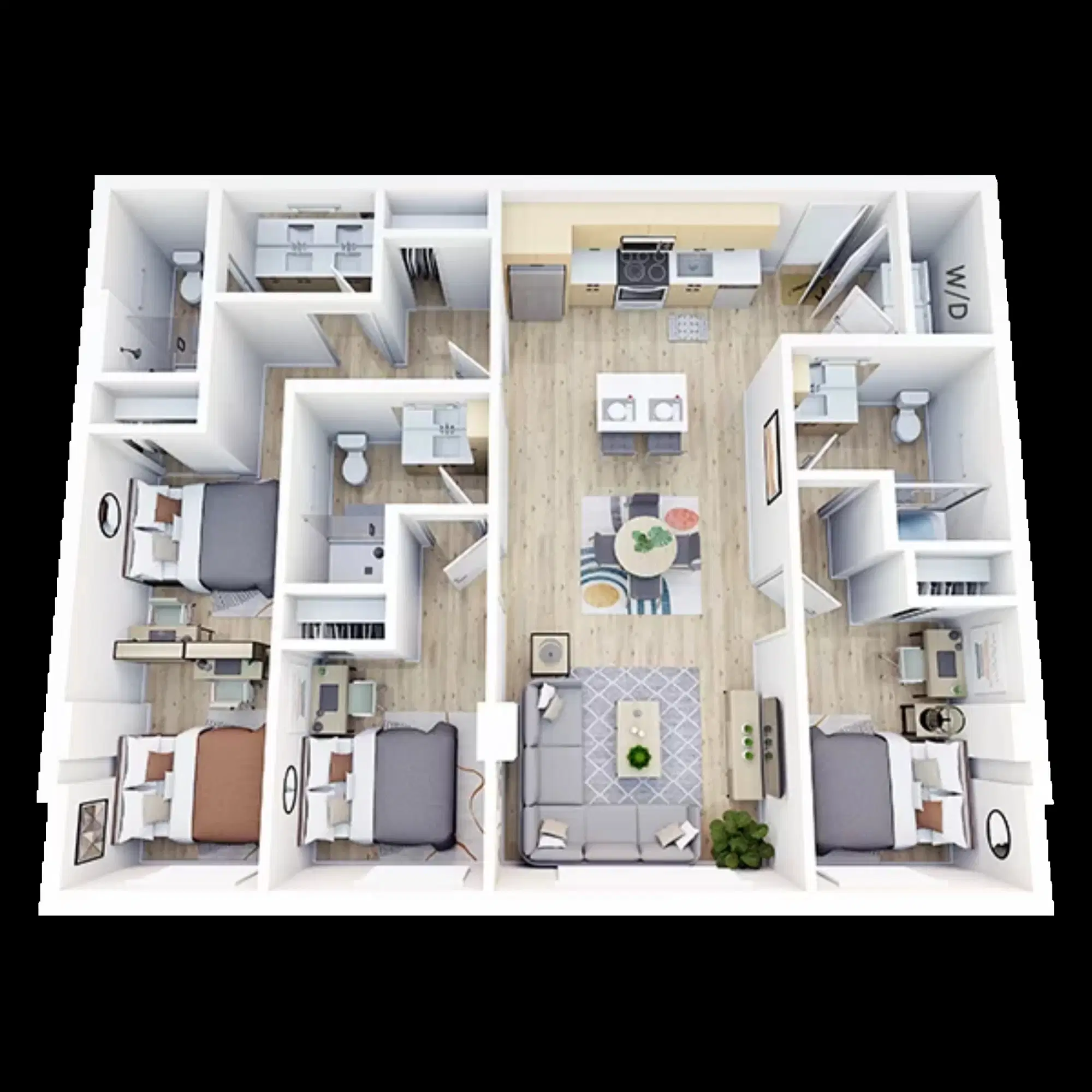 Trailside Student Living, Seattle – Room in 3 Bedroom 3 Bathroom | C9