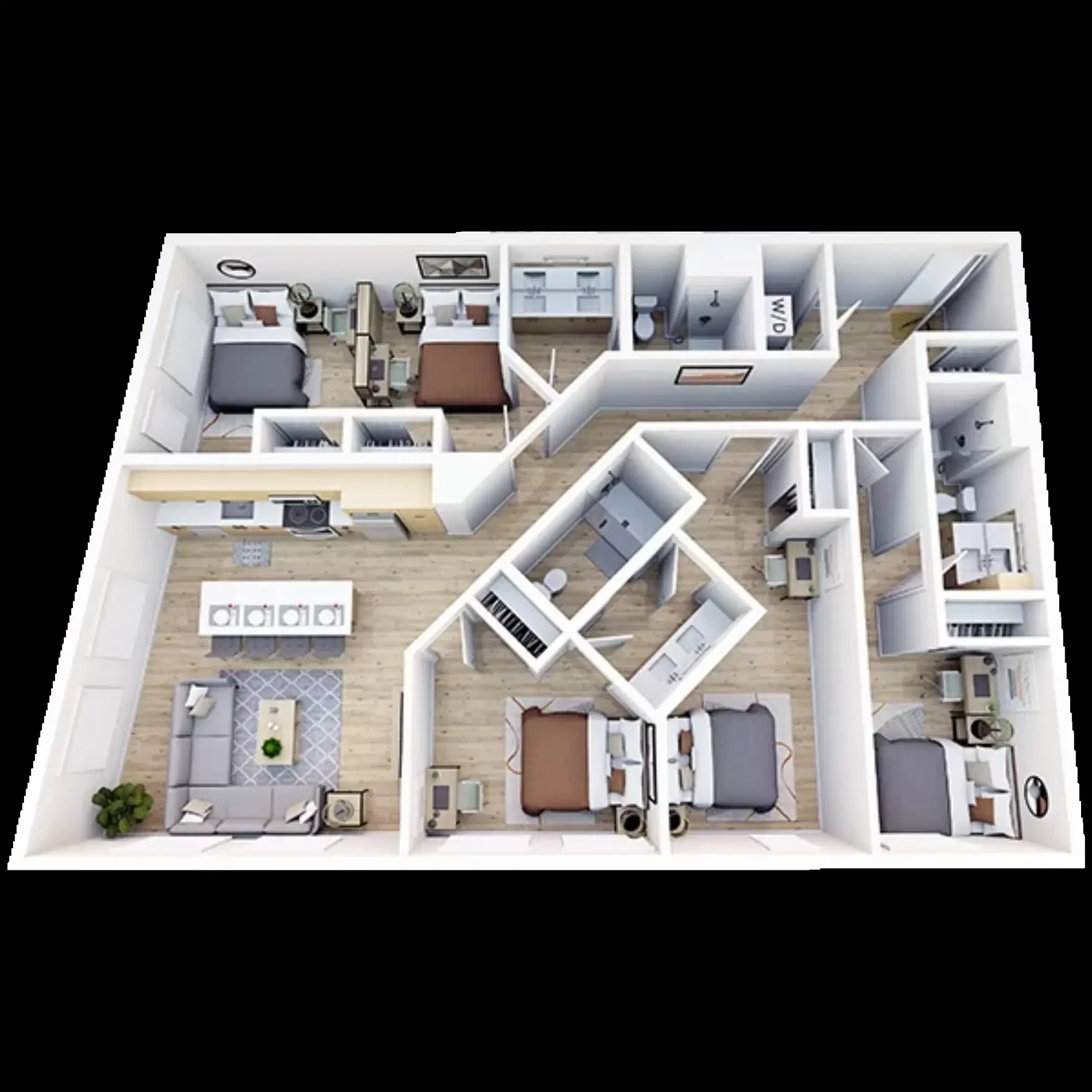 Trailside Student Living, Seattle – Room in 4 Bedroom 4 Bathroom | D8