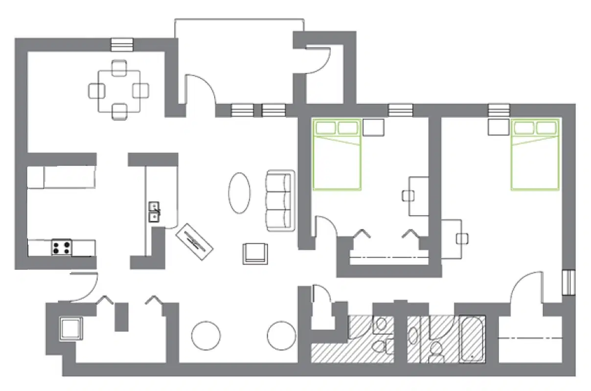 Woodland Mews, Ann Arbor – Room in 2 Bedroom 2 Bathroom | F 2nd flr-wm220f2e