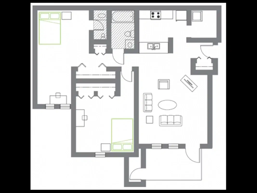 Woodland Mews, Ann Arbor – Room in 2 Bedroom 1.5 Bathroom | C 2nd floor-wm211f2