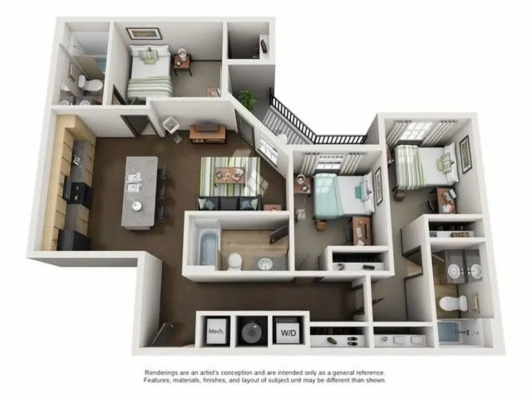 40Fifty Lofts, Tampa – Triple Room in 3 Bedroom 3 Bathroom